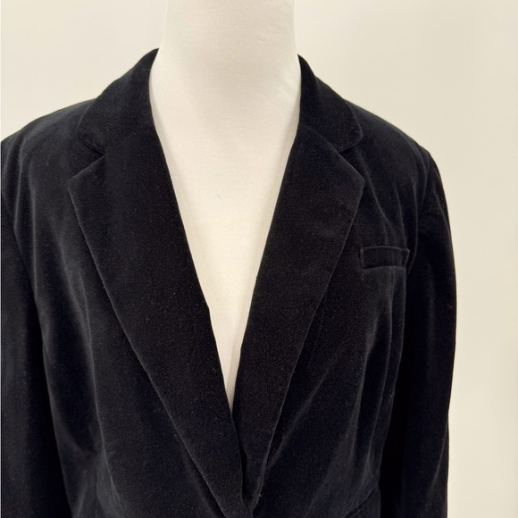 Banana Republic Black Velvet One Button Blazer-size 12 - Picture 4 of 8